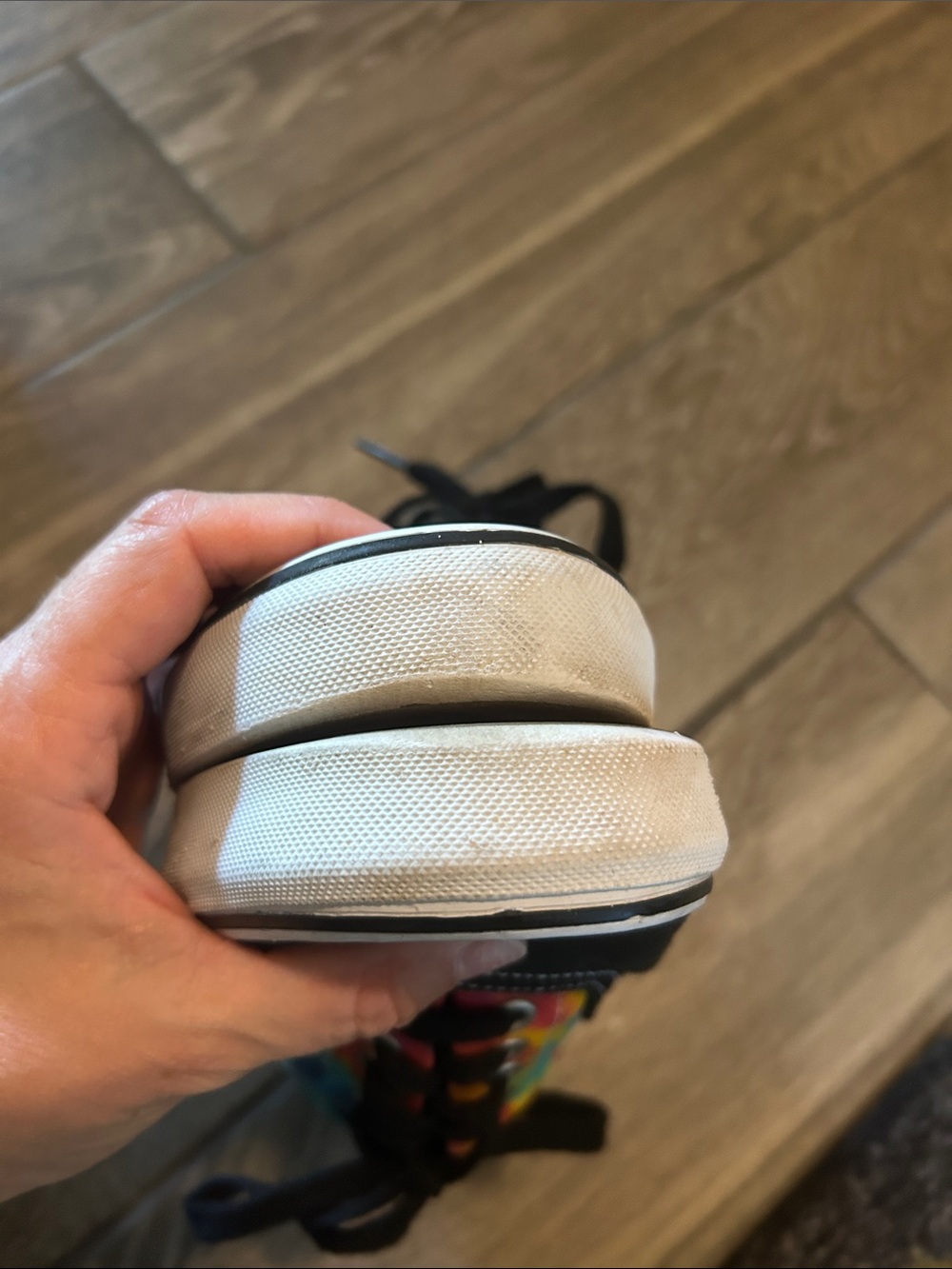 Vans Black Canvas Sneakers with Rainbow Tie-Dye Panels - Picture 8 of 11